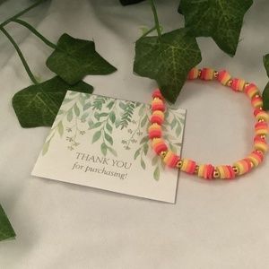 Sunset polymer clay bead bracelet